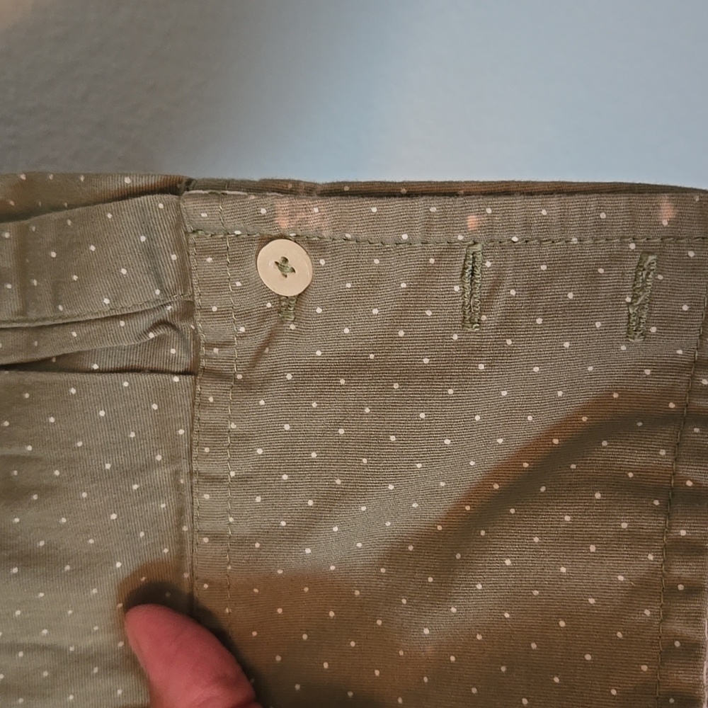 Dockers Olive Green Dot Button Down Long Sleeve Shirt Size Medium - Picture 5 of 9